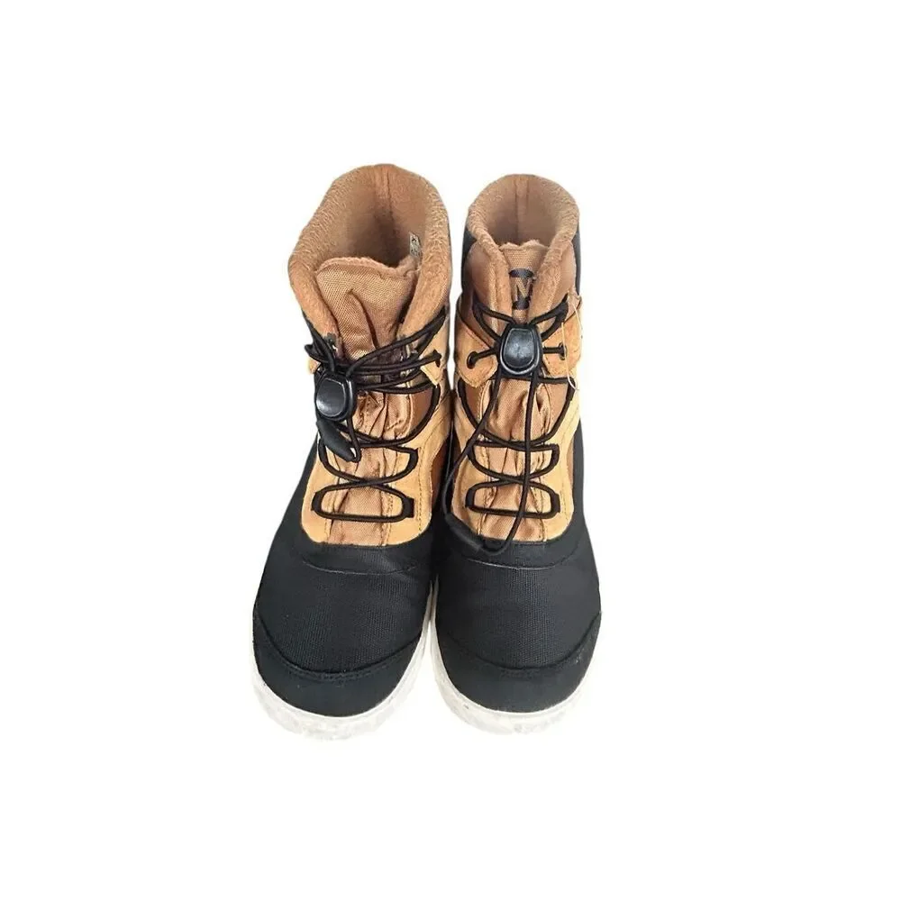 Merrell Snow Bank 2.0 Waterproof Snow Boots Boys Size 4M Brown/ Black Hiking